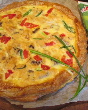 Тарт с лососем и овощами