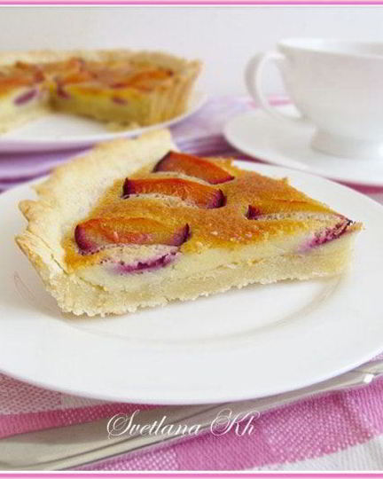 Рецепт тарта со сливами и марципановой заливкой