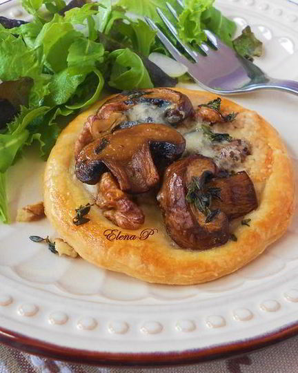 Рецепт тартов с грибами и грецкими орехами