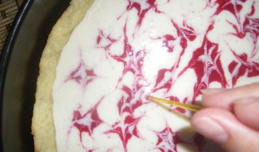 творожный тарт с малиной и заварным кремом