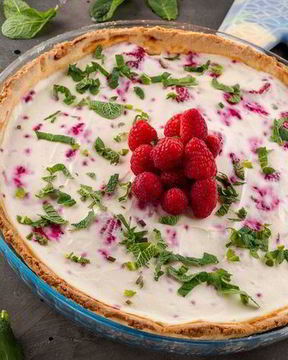 Творожный тарт с малиной