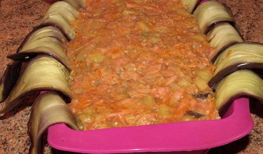 террин из баклажанов и фарша