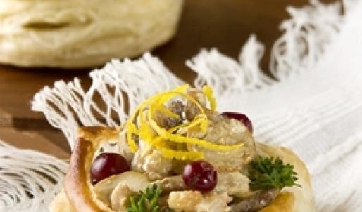 волованы с грибами и осетриной