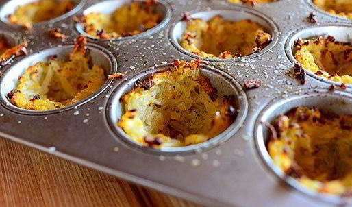 картофельные корзинки с яичницей-глазуньей