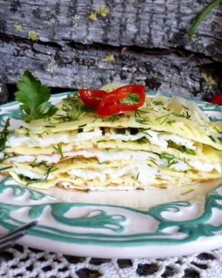 Рецепт полосатой яичницы