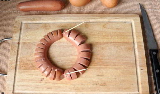 весенняя яичница с сосисками