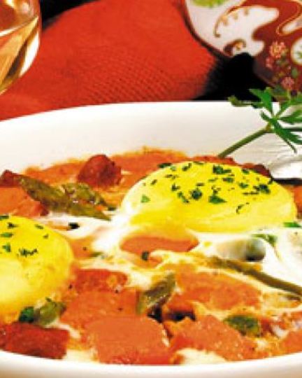 Рецепт яичницы-глазуньи с овощами