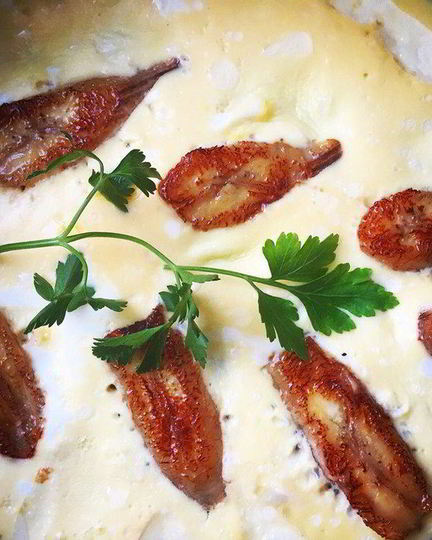 Рецепт яичницы с бананом