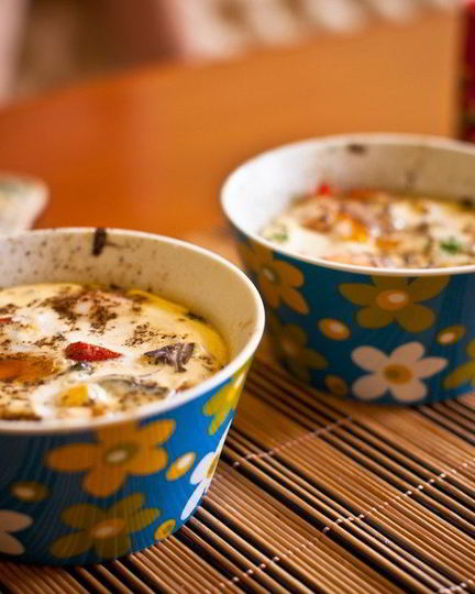 Рецепт яичницы с заправками