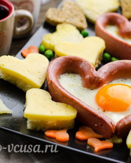 Рецепт яичницы сердце