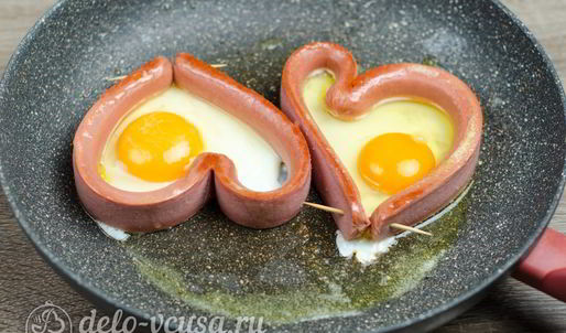 яичница сердце