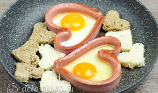 яичница сердце