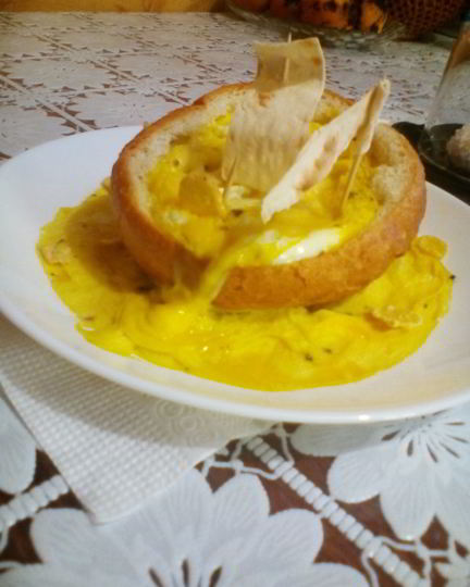 Рецепт яичница в булке кораблик в море