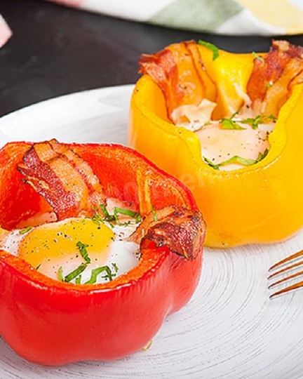 Рецепт яичницы в половинках перца