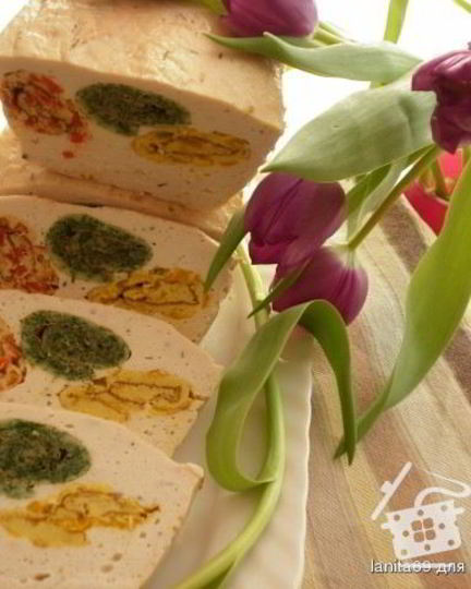 Рецепт яркого куриного хлебца