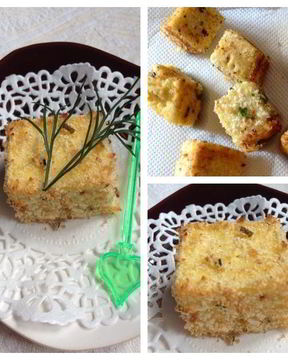 Закуска из поленты с козьим сыром и ароматными травами