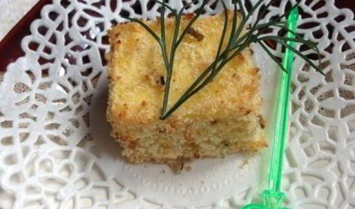 закуска из поленты с козьим сыром и ароматными травами