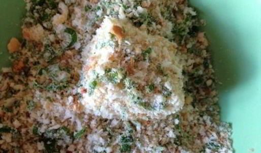 закуска из поленты с козьим сыром и ароматными травами