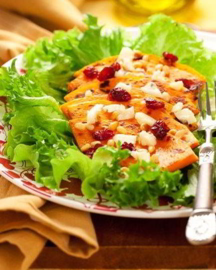 Рецепт закуски из тыквы с клюквой и курагой