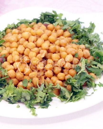 Рецепт жареного нута с зеленью