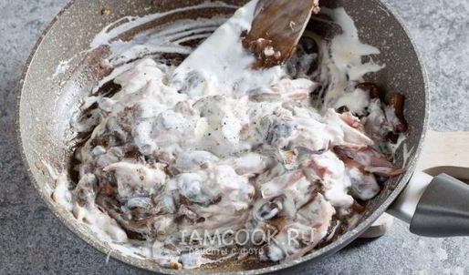 жульен с курицей, грибами и сметаной