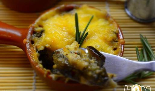 жульен с вешенками и баклажанами