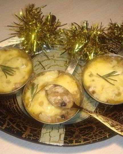 Рецепт жульена со свининой и грибами