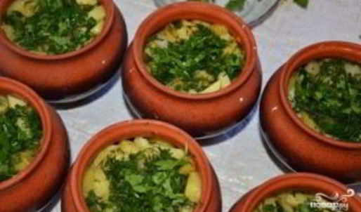 жульен со свининой и картошкой