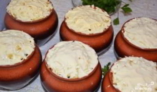 жульен со свининой и картошкой