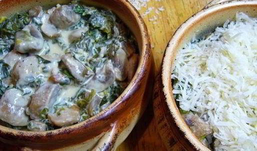 жюльен с грибами и шпинатом