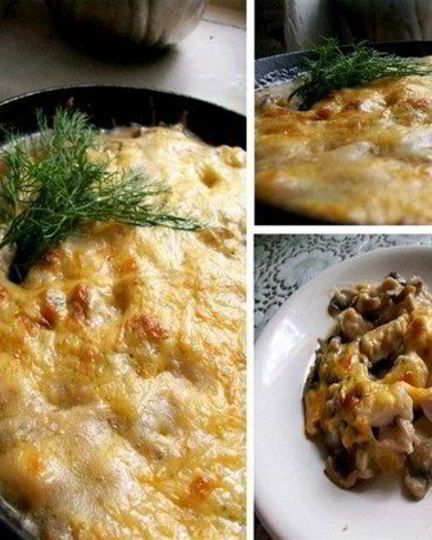 Рецепт жюльена с курицей, грибами и сыром